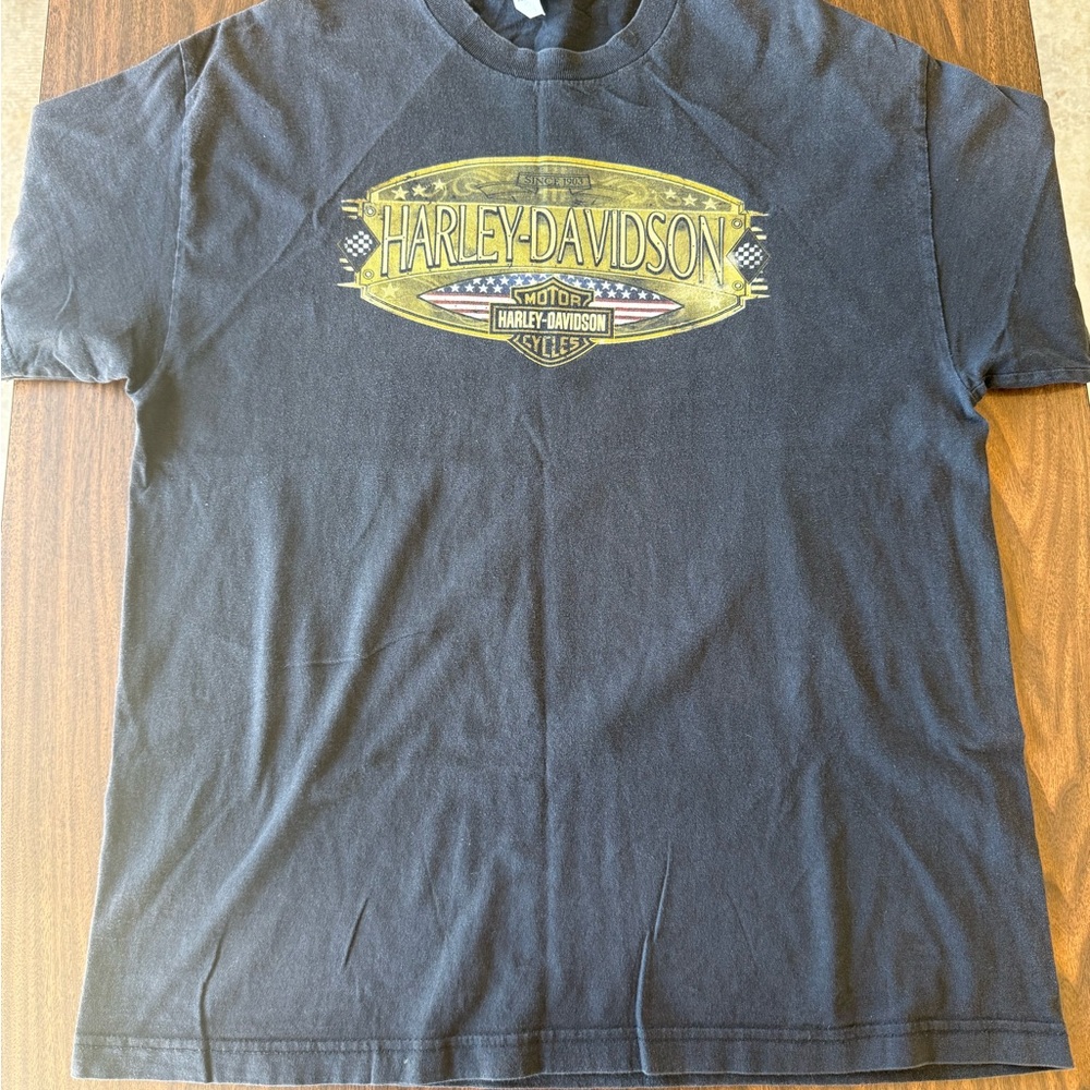Harley-Davidson Black Tee with Gold Graphic